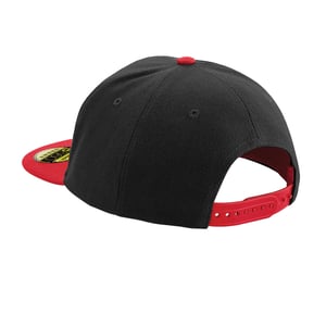 Beechfield Unisex Adult Original Flat Peak Snapback Cap (Zwart/Klassiek Rood)