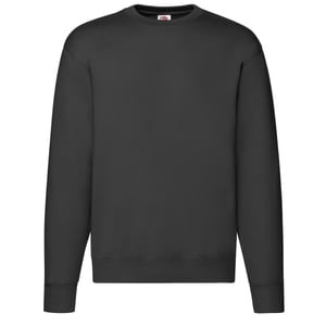 Fruit of the Loom Heren Premium Ingelegd Sweatshirt (Zwart)