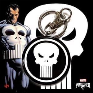 The Punisher Logo metalen sleutelhanger (Zwart)