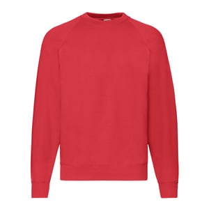Fruit of the Loom Heren Klassiek Raglan Sweatshirt (Rood)