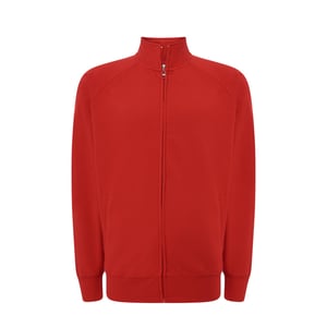 JHK Uniseks effen sweater met rits voor volwassenen (Rood)