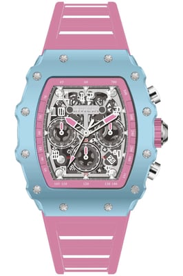 INVICTA Racing 69706 Herenhorloge - Quartz Uurwerk - Acryl met Zilveren Wijzerplaat - 43 mm