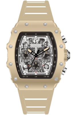 INVICTA Racing 69704 Herenhorloge - Quartz Uurwerk - Acryl met Zilveren Wijzerplaat - 43 mm