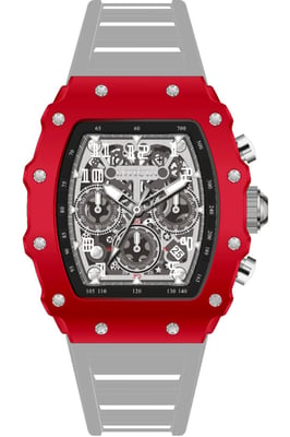 INVICTA Racing 69692 Herenhorloge - Quartz Uurwerk - Acryl met Zilveren Wijzerplaat - 43 mm