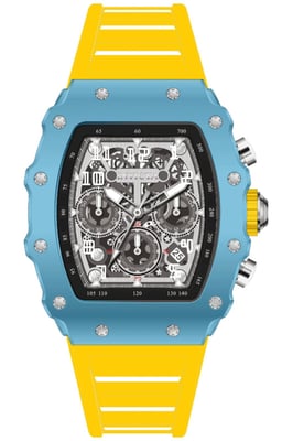 INVICTA Racing 69694 Herenhorloge - Quartz Uurwerk - Acryl met Zilveren Wijzerplaat - 43 mm