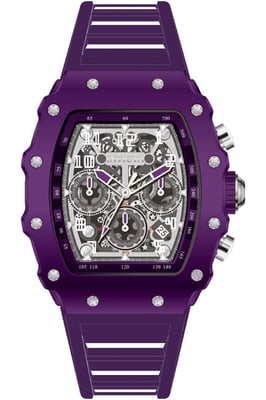 INVICTA Racing 69709 Herenhorloge - Quartz Uurwerk - Acryl met Zilveren Wijzerplaat - 43 mm