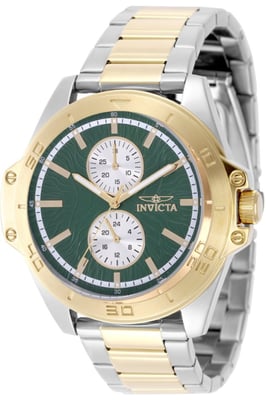Invicta Speedway 50356 Herenhorloge - Quartz Uurwerk - Roestvrij Staal met Groene Wijzerplaat - 44 mm