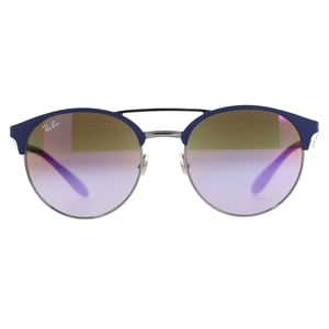 Ray Ban RB3545 spiegelzonnebril in blauw metaal