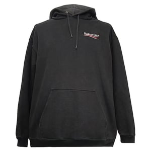 Balenciaga Politieke Campagne Medium Fit Hoodie in Zwarte Katoen