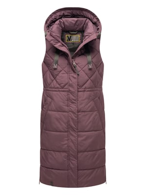 Marikoo lange gewatteerde damesbodywarmer met capuchon – Narikaa