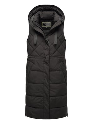 Marikoo lange gewatteerde damesbodywarmer met capuchon – Narikaa