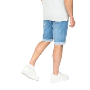 Crosshatch Heren Youlgreeve Denim Short met Ceintuur (Mid Wash)