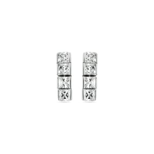 Luxenter Oorbellen van 925 sterling zilver met glanzende zirkonia en rhodiumafwerking - Riviere