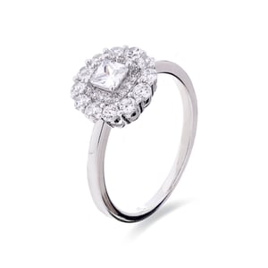 Luxenter Ring van 925 sterling zilver met glanzende zirkonia en rhodiumafwerking - Raxya