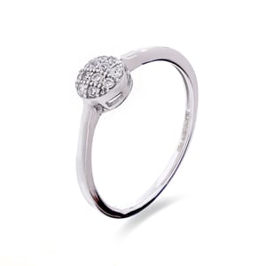 Luxenter Ring van 925 sterling zilver met glanzende zirkonia en rhodiumafwerking - Micmir
