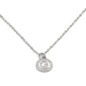 Luxenter Ketting met glanzende zirkonia, afwerking in rhodium - Alphabet