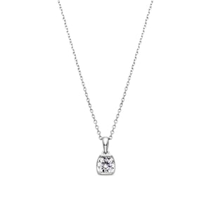 Luxenter 925 sterling zilveren ketting met glanzende zirkonia en rhodiumafwerking - Setentaitres
