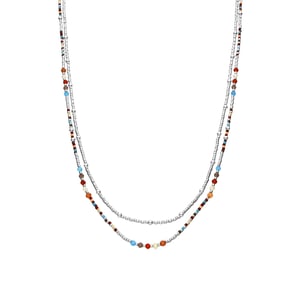 Luxenter Ketting van 925 sterling zilver en granaatkristal met rhodiumafwerking - Lareth