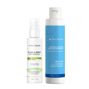 GEAVANCEERDE KERATINE HAARVERZORGING SHAMPOO 100ML + SLEEK & SHINE DROGE HAAROLIE 60ML