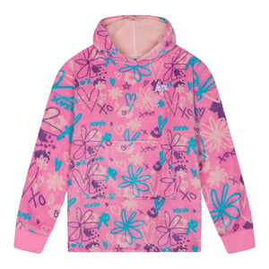 Meisjes Oversized Deken Blauw Scribble Hoodie Kinderen Fleece Warme Lounge Kleding