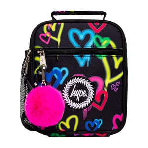Kinderen Lunch Doos Zwarte Graffiti Harten | Thermisch Geïsoleerde Schooltas 4.5L