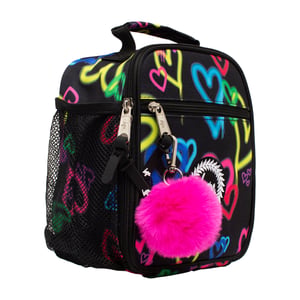 Kinderen Lunch Doos Zwarte Graffiti Harten | Thermisch Geïsoleerde Schooltas 4.5L