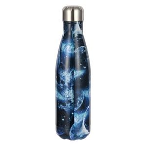 Thermische Waterfles Multi Maanprint | Blauwe RVS Levensdichte Fles