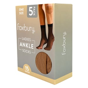 5 Pack Dames Enkelsokken 15 Denier Lichtgewicht Doorzichtige Sokken