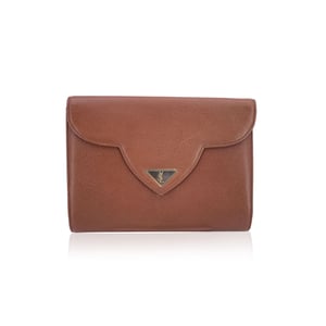 Vintage leren clutch van Yves Saint Laurent (YSL)