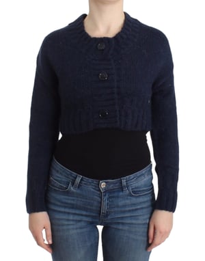 John Galliano Blauw verkorte cardigan