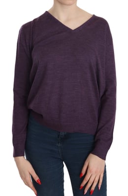 BYBLOS Paarse V-hals Lange Mouw Pullover Top