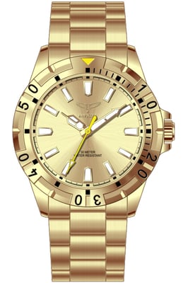 Invicta Specialty 69030 Herenhorloge - Quartz Uurwerk - Metaal met Gouden Wijzerplaat - 42 mm