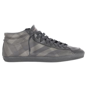 Burberry sneakers met ruitprint in grijs gecoat canvas