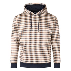 Aquascutum Active Club Geruite Hoodie In Marineblauw