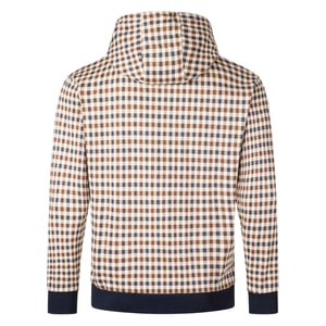Aquascutum Active Club Geruite Hoodie In Marineblauw