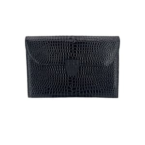 Vintage leren clutch van Yves Saint Laurent met reliëf