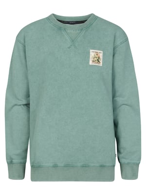Petrol Industries - Jongens Bedrukte sweater met ronde hals Ranchero - Groen