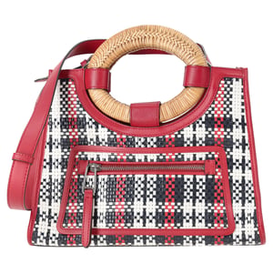 Fendi Runaway Ruit Shopper Tote Bag in Rode Canvas