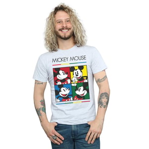 Disney Heren Mickey Mouse Vierkant Gekleurd T-shirt (Sportgrijs)