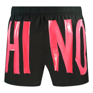 Moschino Grote Roze Logo Zwarte Zwemshorts