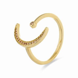 Luxenter Ring met schitterende zirkonia, afgewerkt in 18-karaats geelgoud - Sib