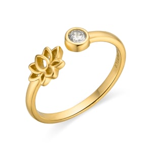 Luxenter Sterling Zilver 925 en 18k goud afwerking briljant zirkonia ring - Fholie