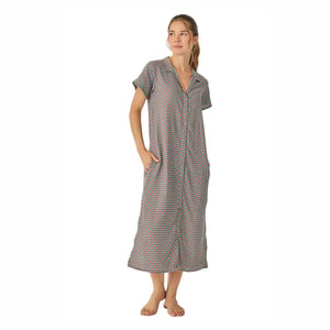 Dames Zomer Lange Korte Mouwen Nachthemd JJB39