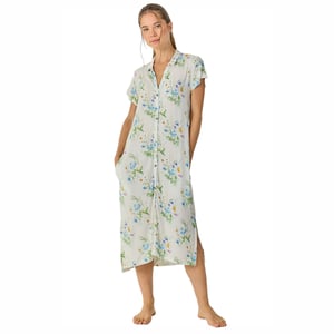 Dames Zomerse Lange Korte Mouwen Nachthemd JJB40