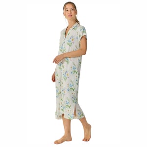 Dames Zomerse Lange Korte Mouwen Nachthemd JJB40