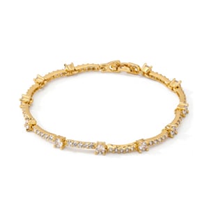 Luxenter armband in briljant metaal en zirkonia legering, afgewerkt in 18 karaat geel goud - Raydowa