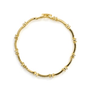 Luxenter armband in briljant metaal en zirkonia legering, afgewerkt in 18 karaat geel goud - Raydowa