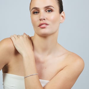 Luxenter armband in Brilliant Metal Alloy en Zirconia Rhodium afwerking - Newyn