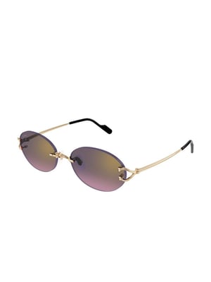Cartier Zonnebril Paars Verloop/Goud