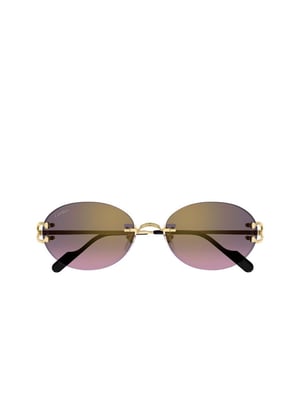 Cartier Zonnebril Paars Verloop/Goud